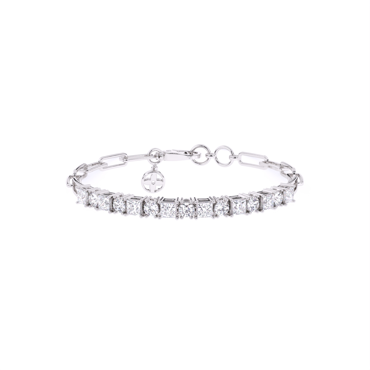 Princess & Round Cut Diamond Bracelet